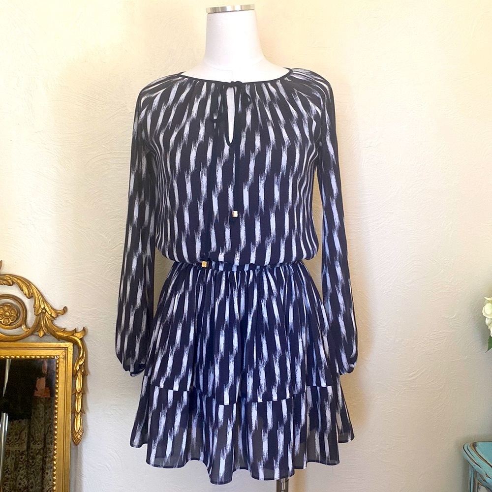 MICHAEL Michael Kors Boho Mini Dress, Blue & White, XS
